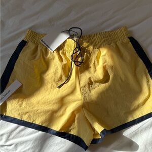 Reformation Yellow and Navy Shorts